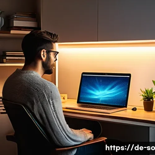 Home 33 CI CD 파이프라인에서의 유닛 테스트 자동화 - **Prompt 1: The Serene Developer's Evening**
"A cozy, modern home office at dusk. A young, conte...