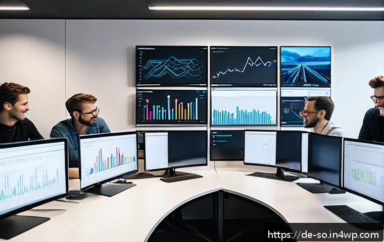 CI CD 파이프라인 자동화의 이점 - A modern software development team in a sleek, bright office in Berlin, collaborating around multipl...